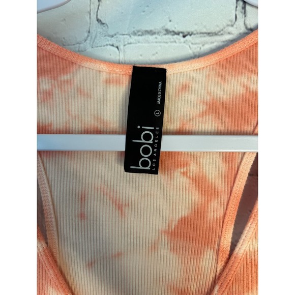 Women's BOBI Tye-Dye Bentley Ribbed Gathered-String Tank. SZ L. NWOT. - Picture 4 of 4
